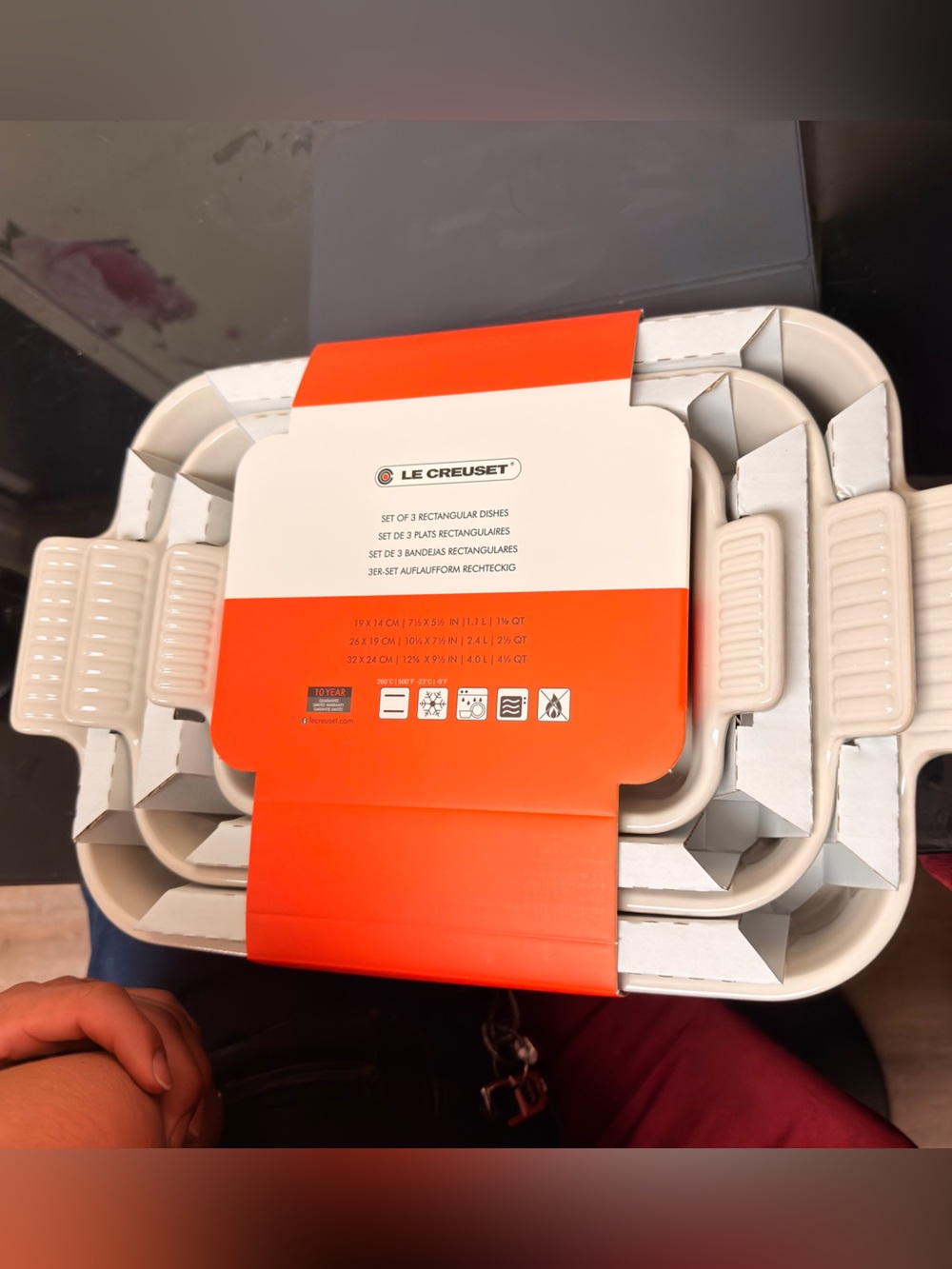 Le Creuset White Ceramic Rectangular Bakers Set